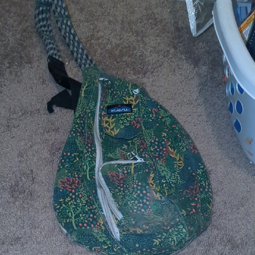 Kavu Green and Red Crossbody Bag
